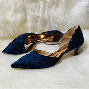 Women low kitten heel D'Orsay Wedding shoes